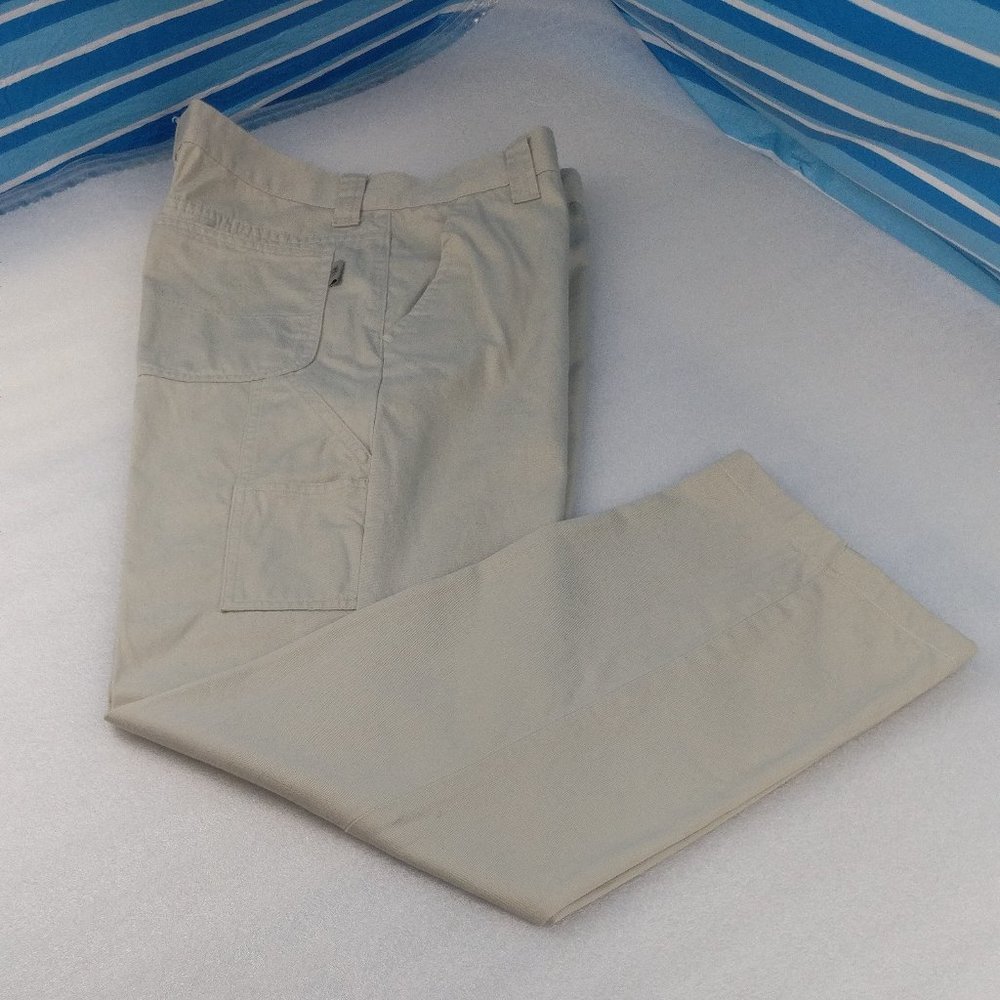Utility style- Carpenter Khaki Straight Leg pants with Pockets size 32